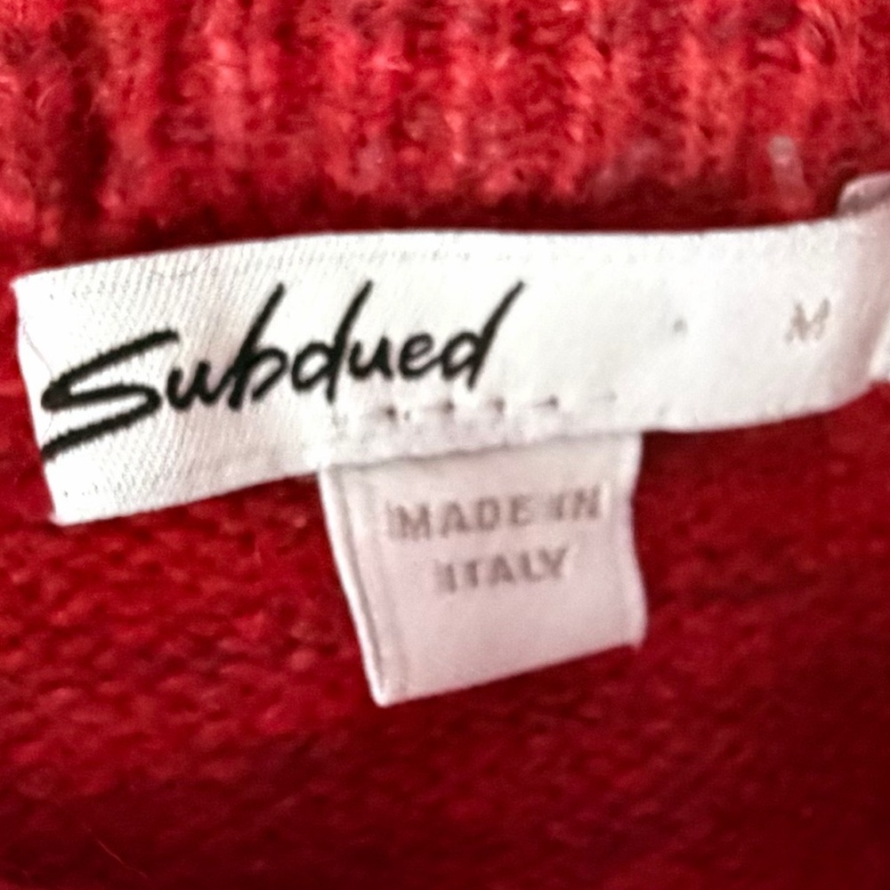 Red V-Neck Sweater - Picture 4 of 8